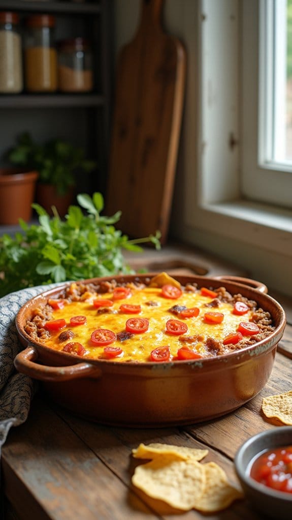 taco bake with chips