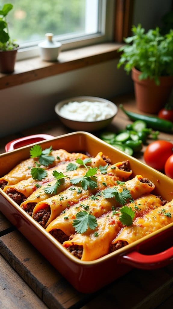 taco filled pasta shells delight