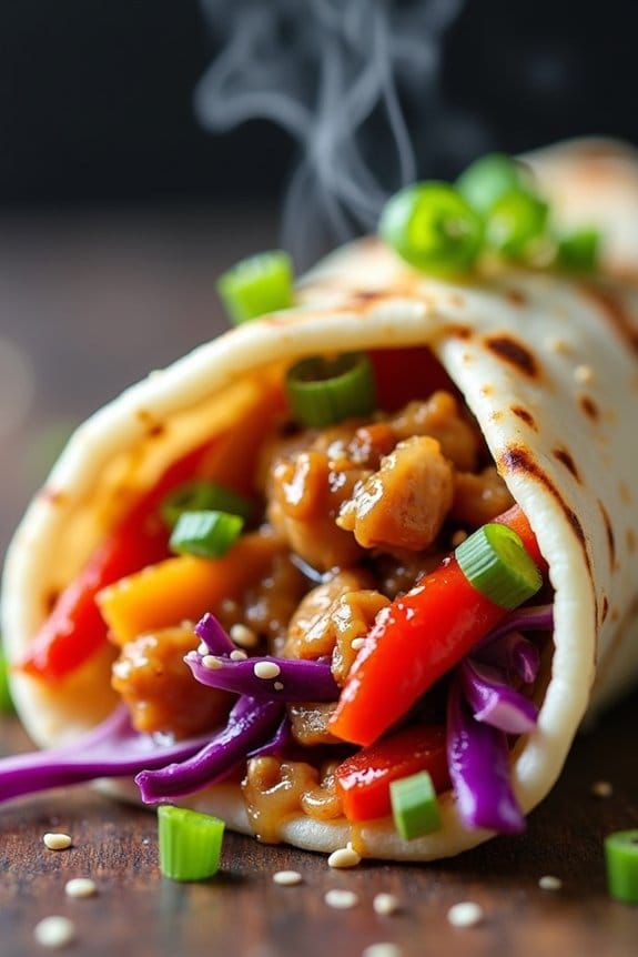 teriyaki chicken veggie wraps