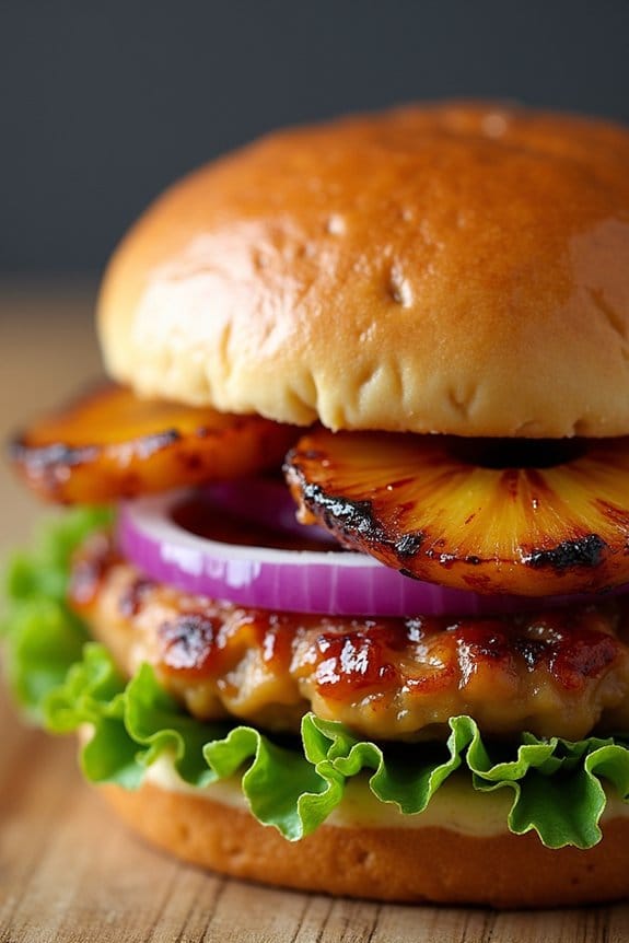 teriyaki pineapple chicken burgers