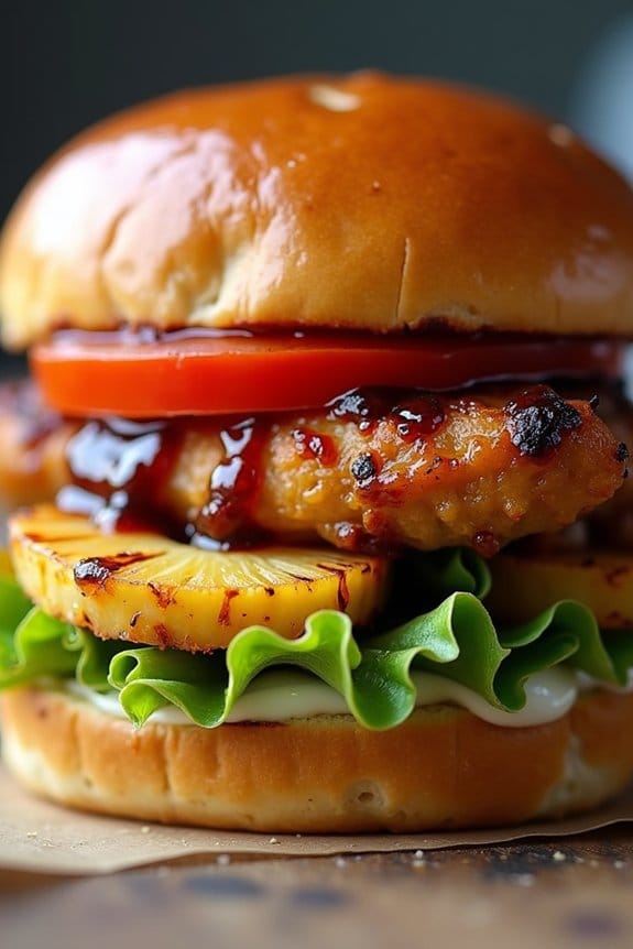 teriyaki pineapple chicken sandwich