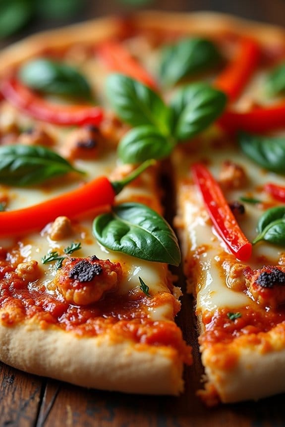 thai basil chicken pizza
