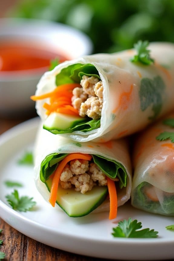 thai basil chicken rolls