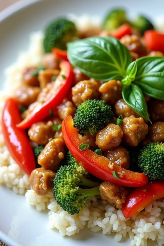 thai basil ground chicken dish