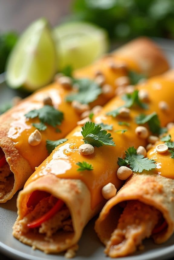 thai peanut chicken enchiladas