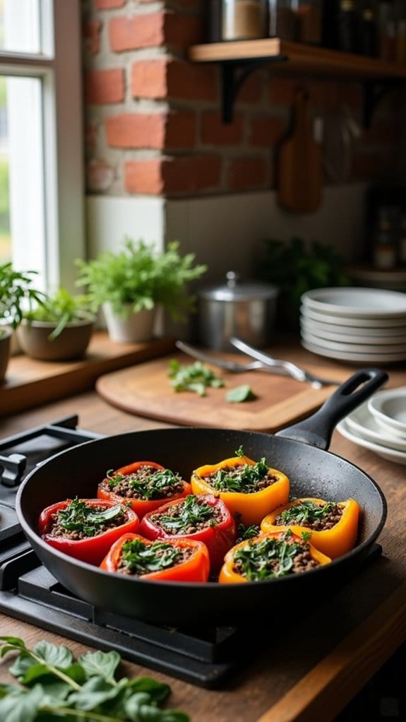 vibrant beef stuffed peppers