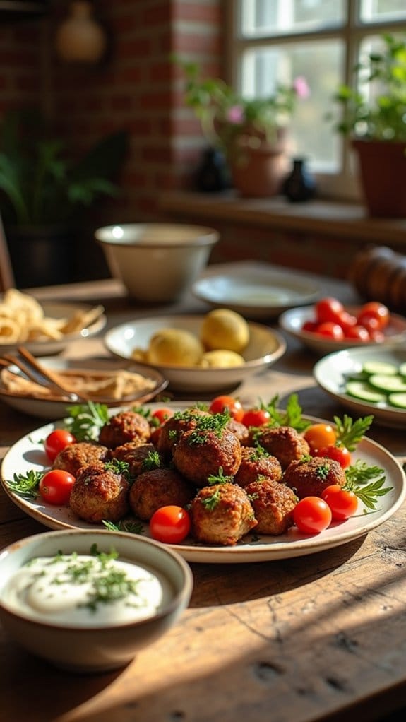 vibrant mediterranean meatball dish