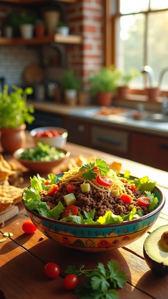 vibrant taco salad bowl