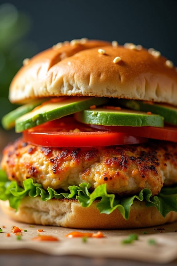 zesty baked chicken burgers