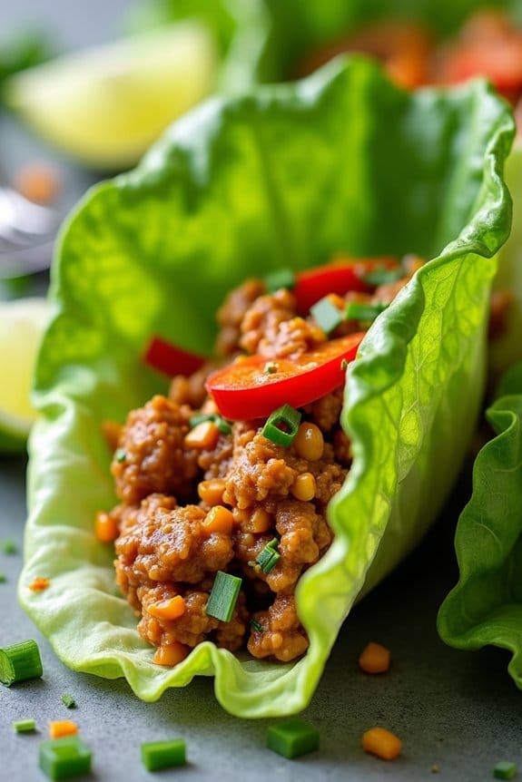 zesty chicken wrapped in lettuce