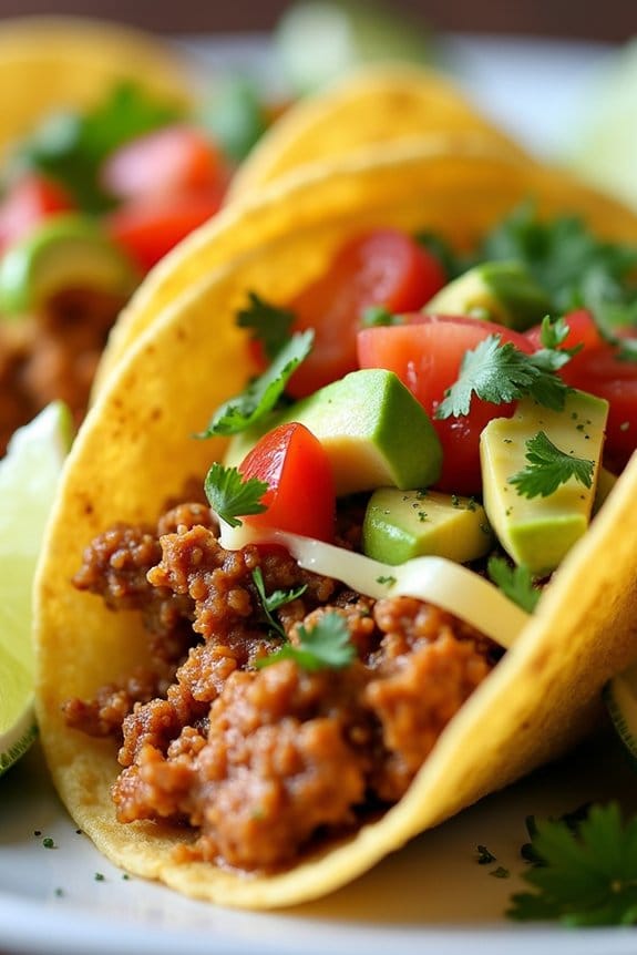 zesty ground chicken tacos