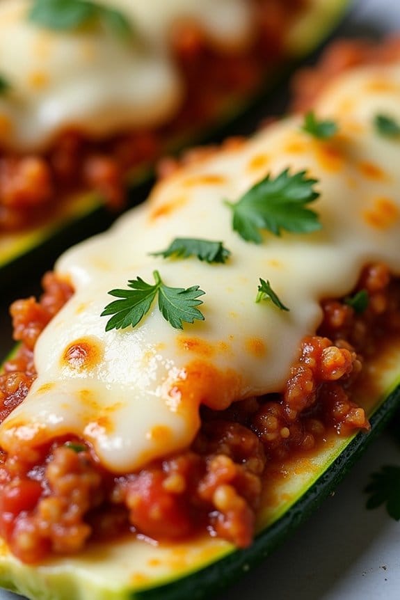 zucchini chicken quinoa boats