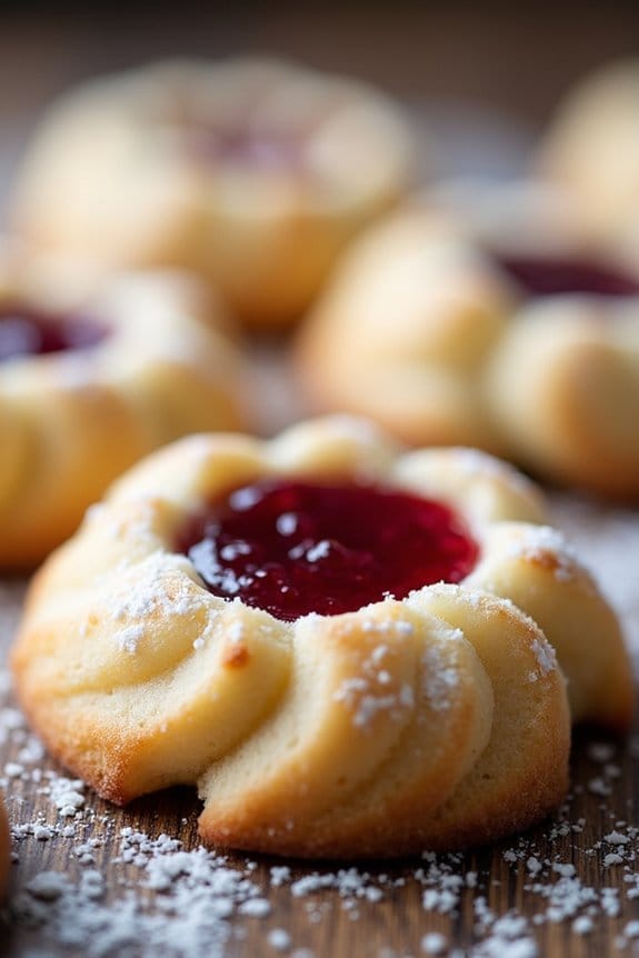 almond cookies with raspberry jam