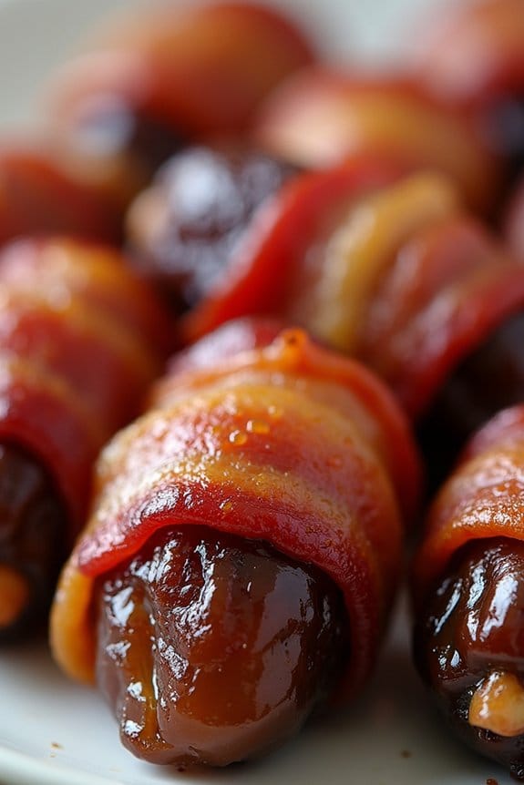 bacon wrapped sweet savory appetizer