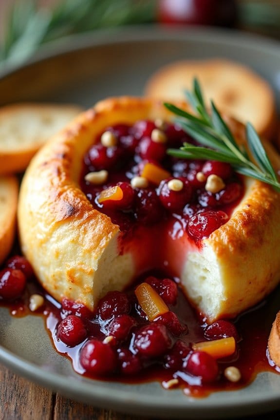 baked brie with cranberry chutney