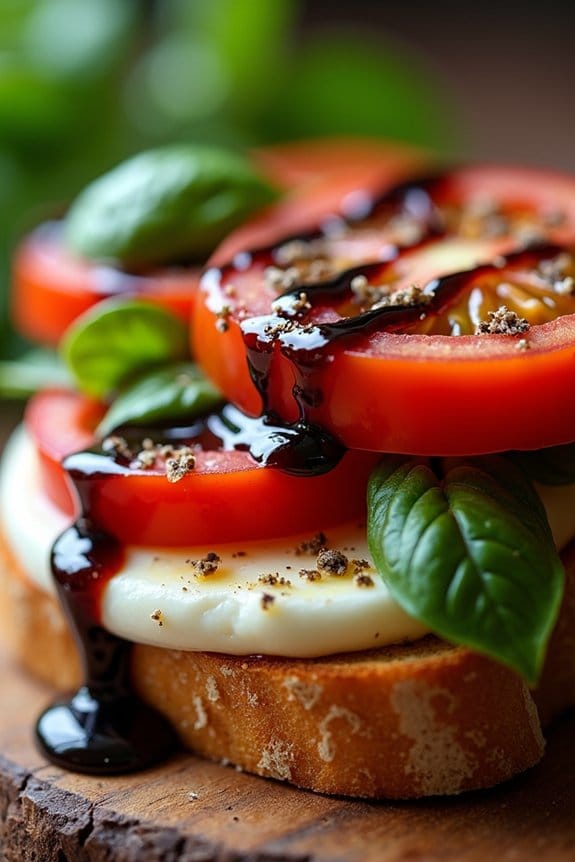caprese sandwich with balsamic glaze