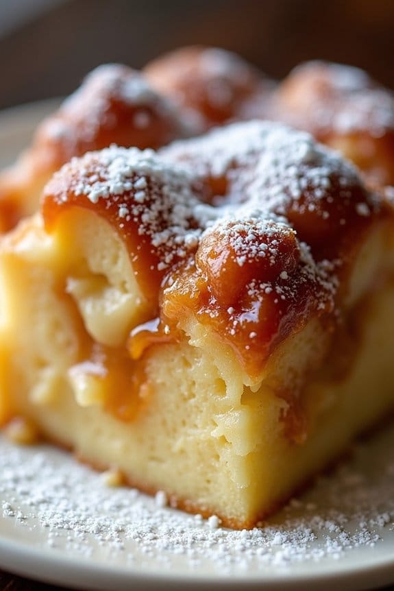 caramelized pear bread pudding