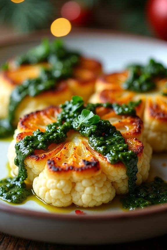 cauliflower steaks with chimichurri