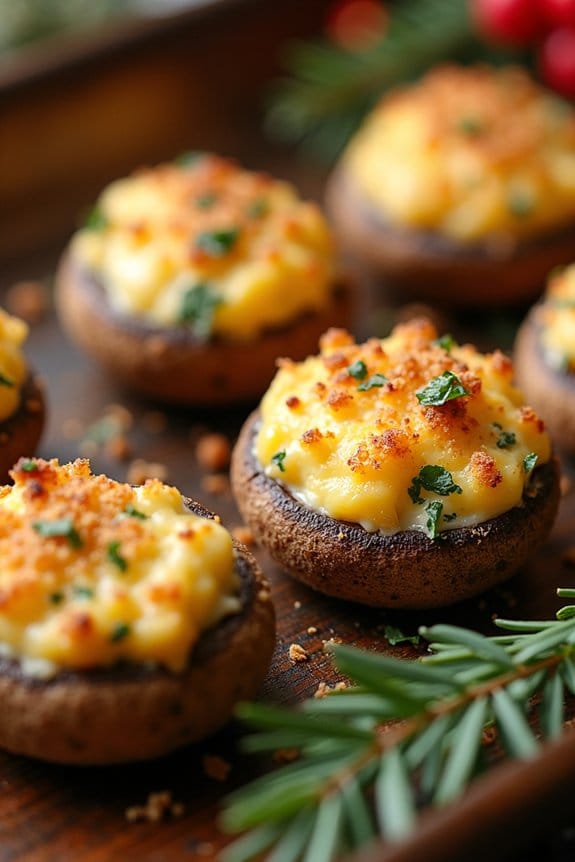 cheesy mushroom appetizer bites