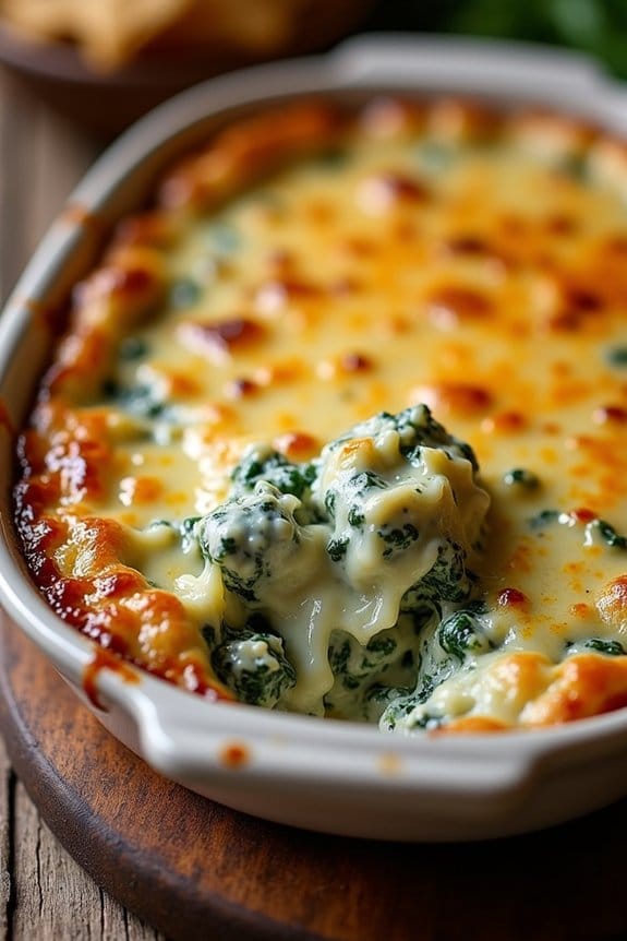 cheesy spinach artichoke dip