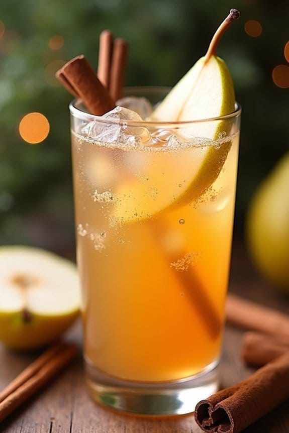 cinnamon pear holiday mocktail