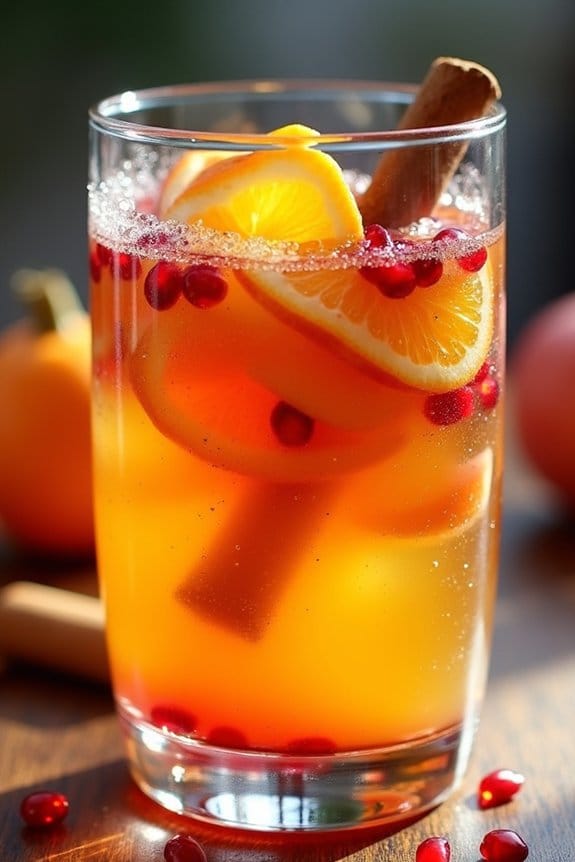 cinnamon spiced festive sparkling drink