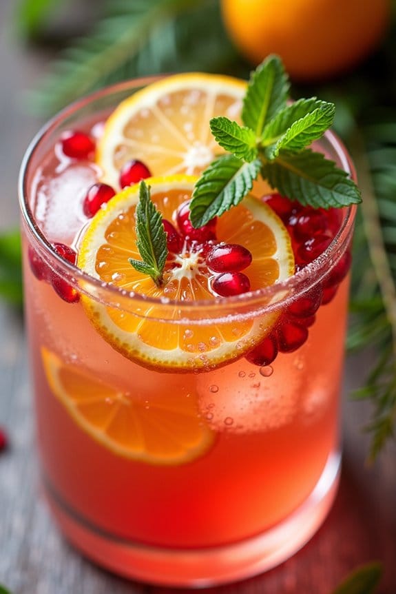 citrusy festive non alcoholic spritzer