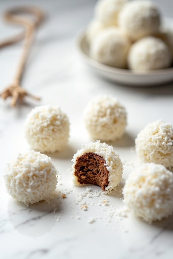 coconut covered chocolate truffles