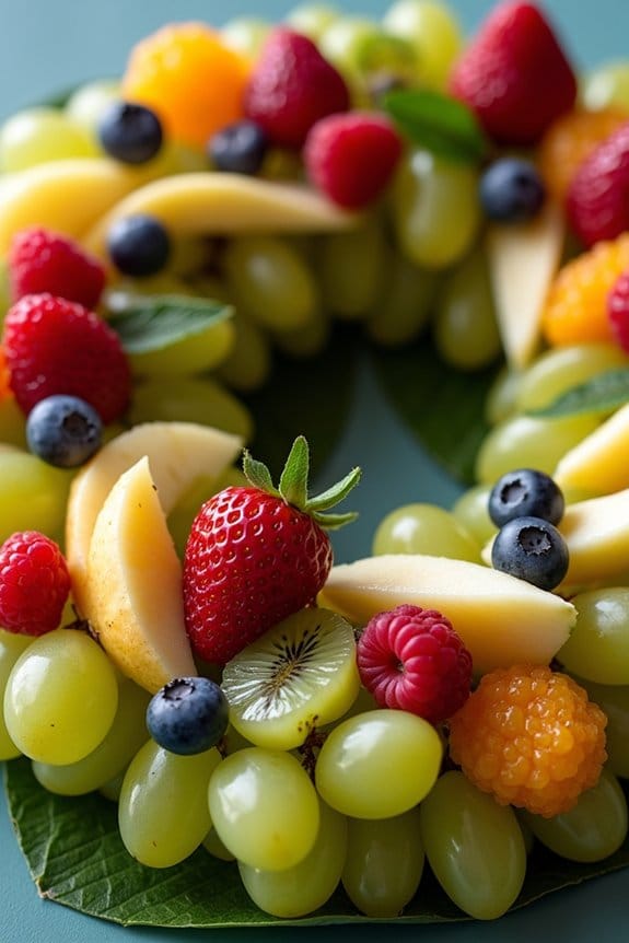 colorful healthy fruit wreath