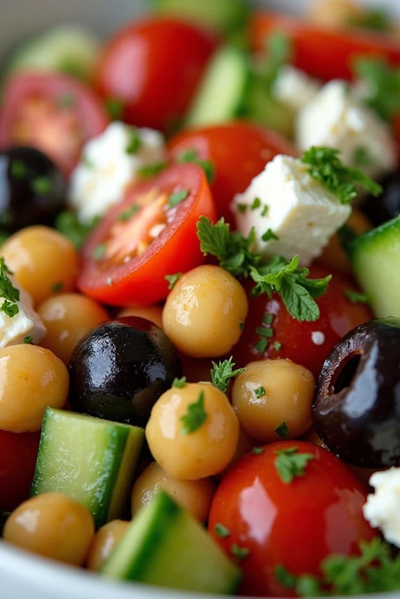 colorful mediterranean chickpea salad