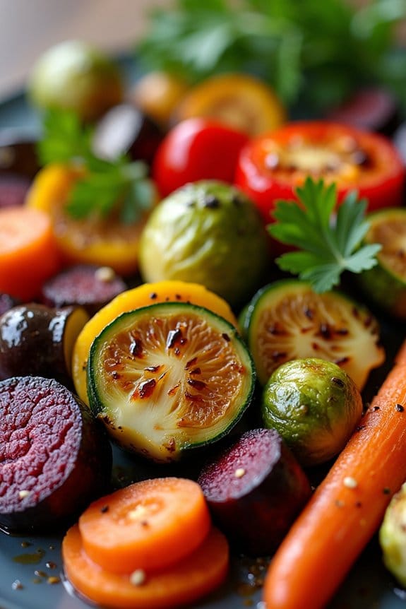 colorful roasted vegetable platter