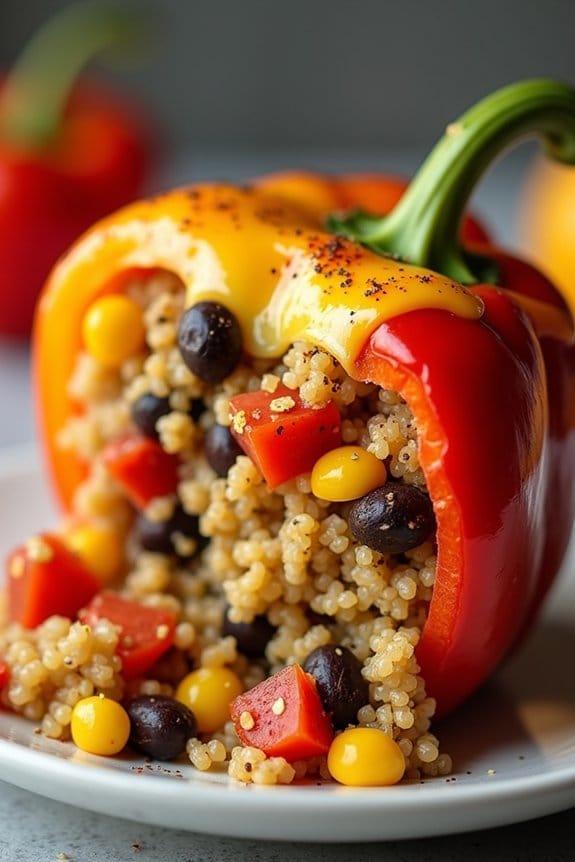 colorful vegetarian stuffed peppers