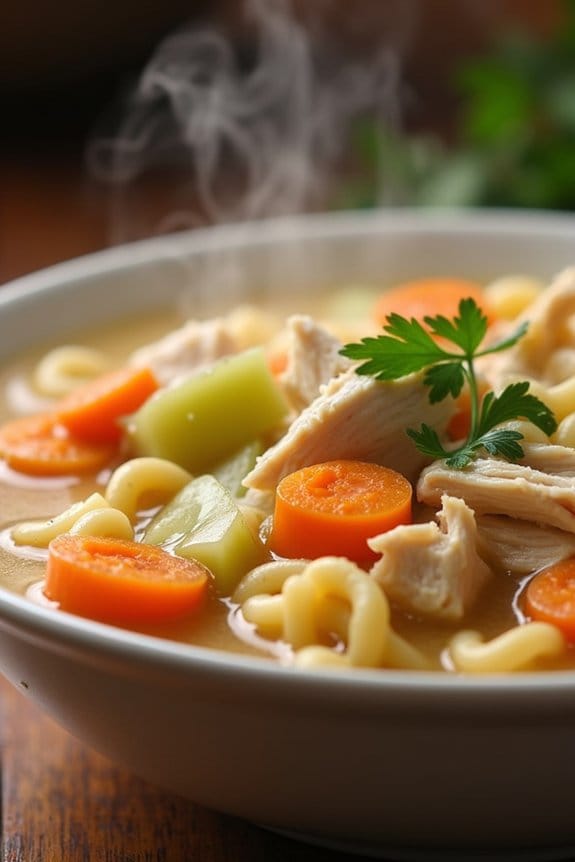 comforting chicken noodle soup