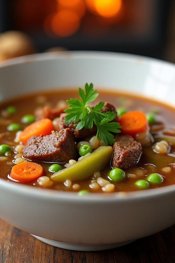 comforting winter beef soup