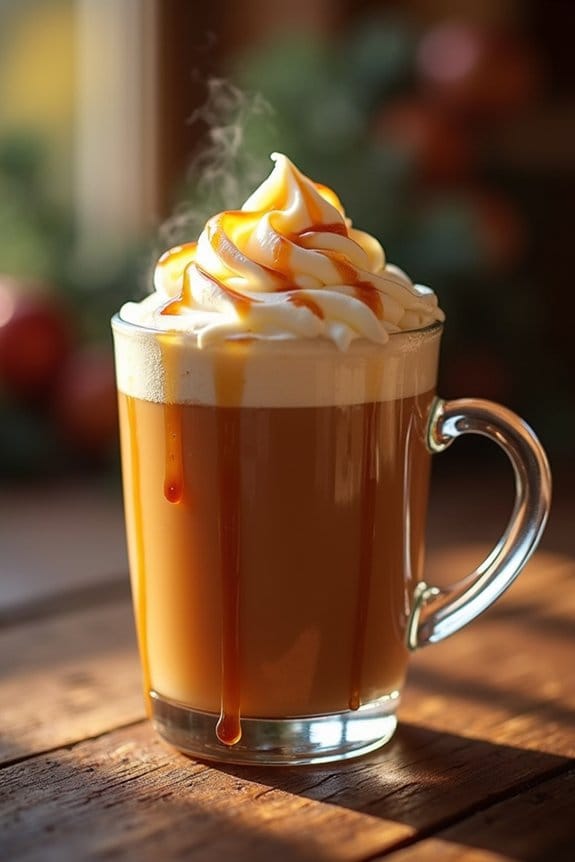 cozy autumn caramel beverage