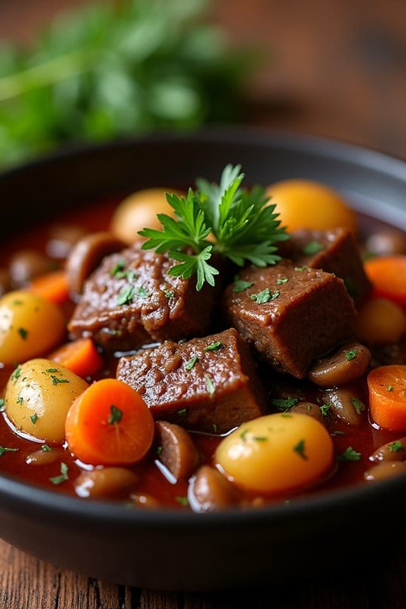 cozy christmas beef bourguignon