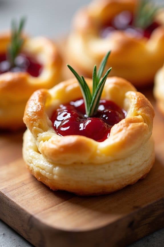 cranberry brie pastry bites