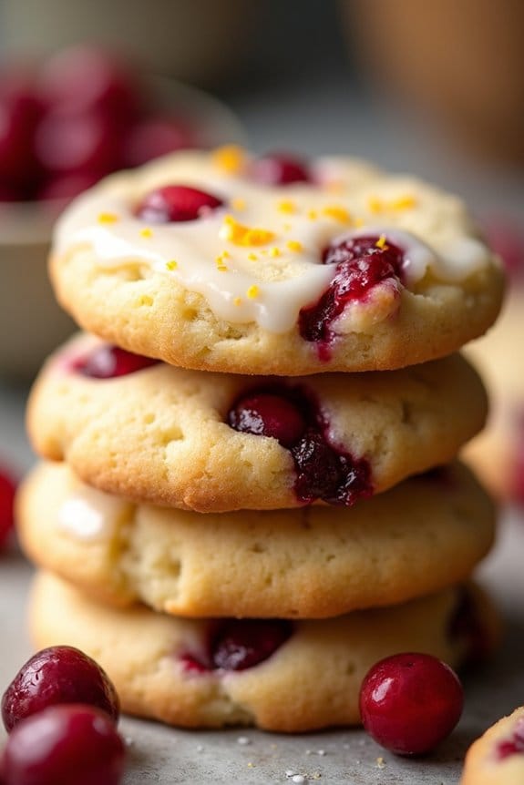 cranberry orange shortbread cookies