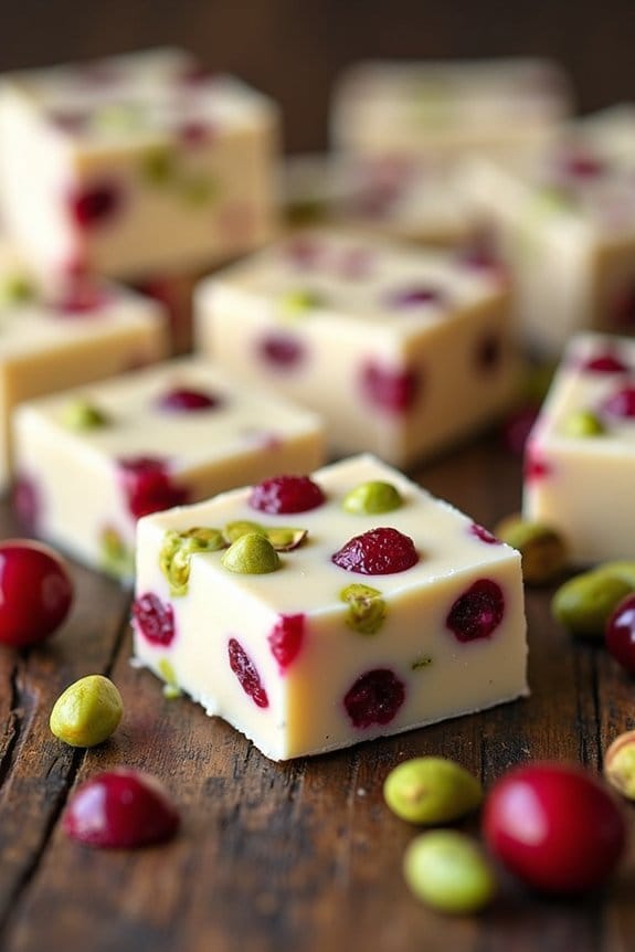 cranberry pistachio holiday fudge