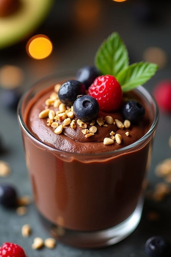 creamy chocolate avocado mousse
