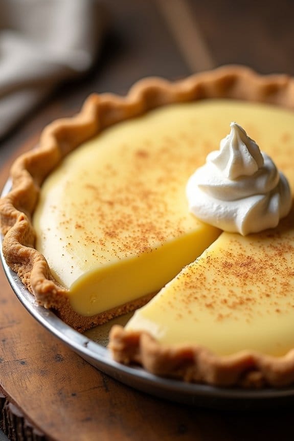 creamy eggnog custard pie