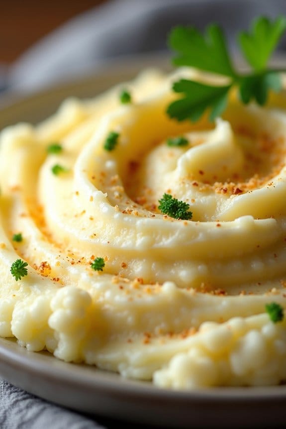 creamy garlic cauliflower mash