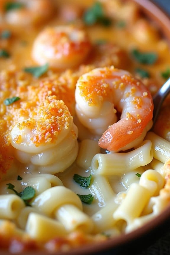 creamy seafood pasta bake