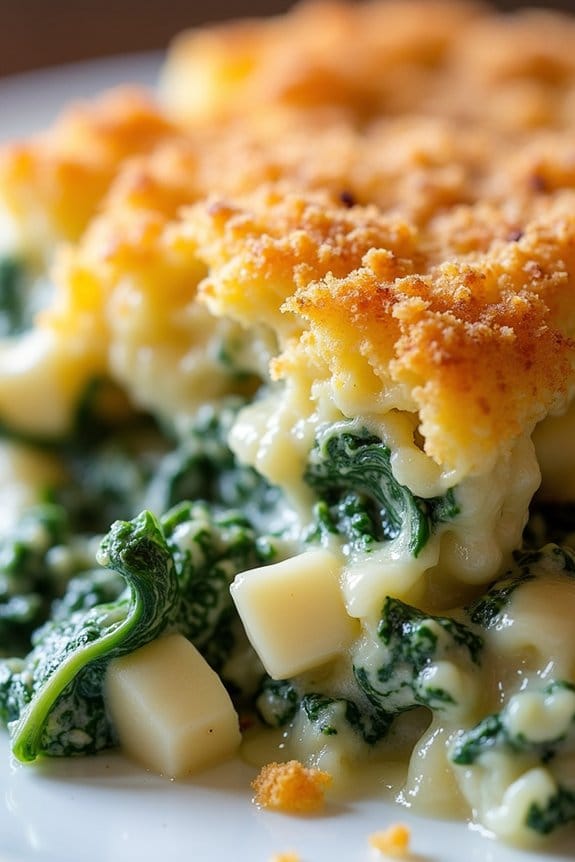 creamy spinach artichoke casserole