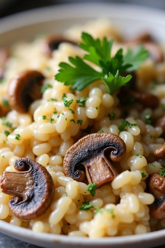 creamy vegan mushroom risotto