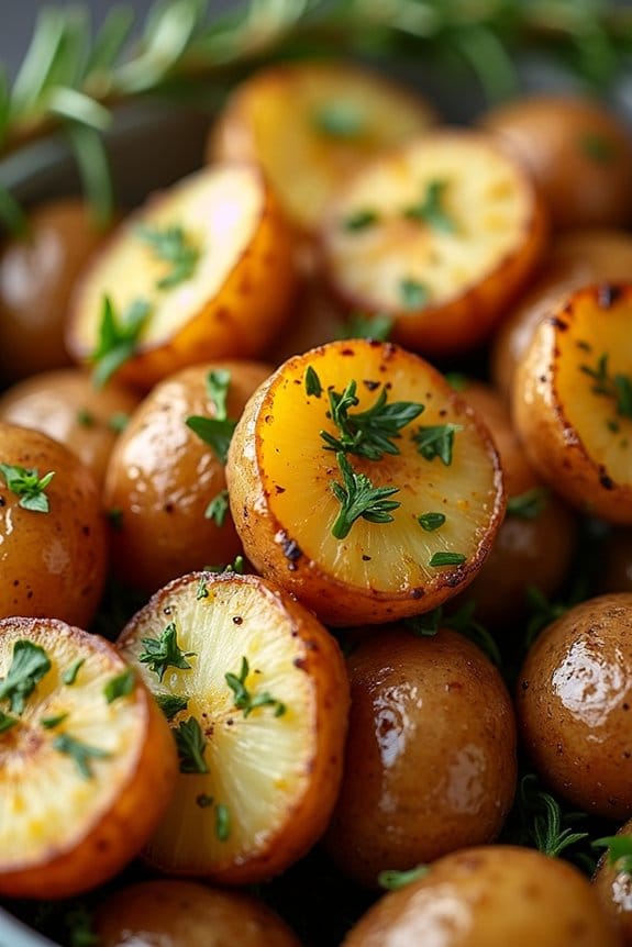 crispy garlic herb potatoes