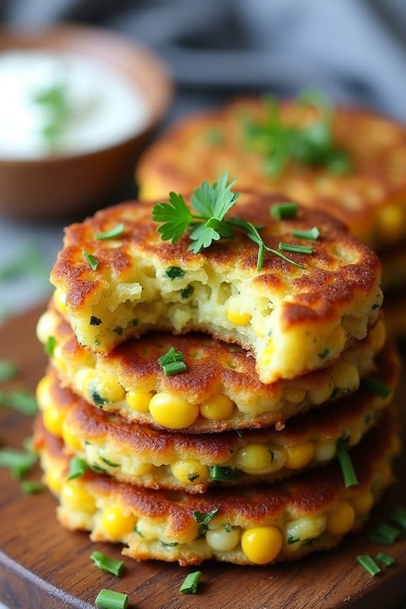 crispy zucchini corn fritters