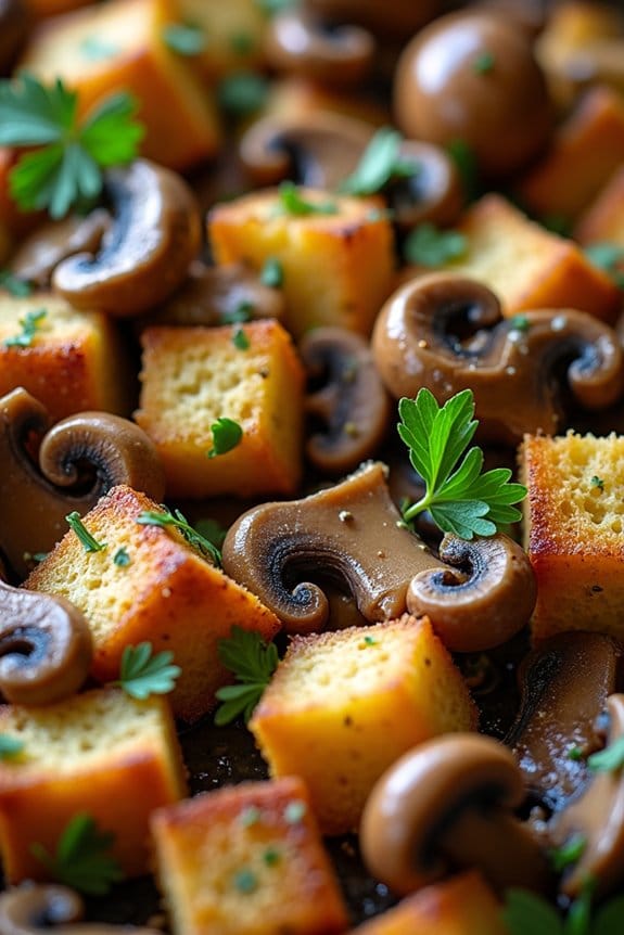 crockpot mushroom herb stuffing