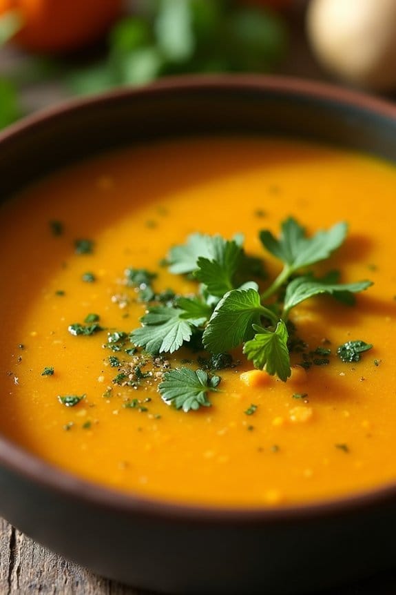 curried pumpkin lentil soup