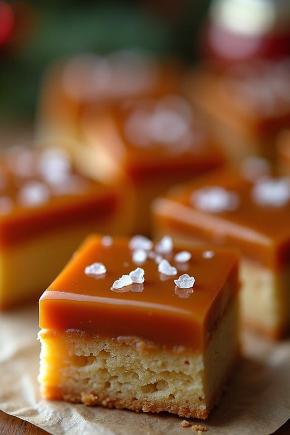 decadent caramel shortbread squares